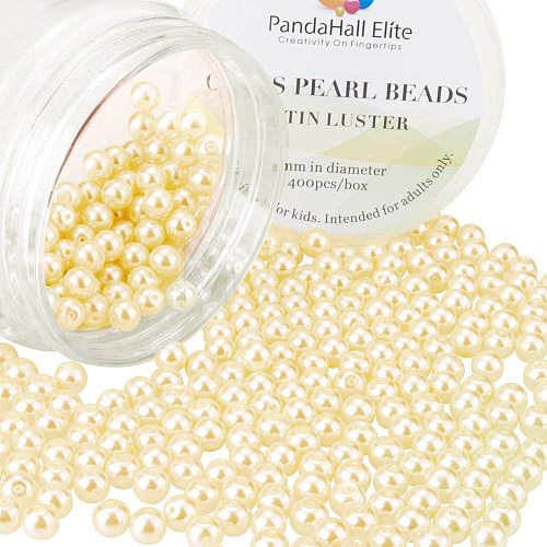 1 Box 6mm Tiny Satin Luster Glass Pearl Beads Round Loose Beads for Jewelry Making HY-PH0001-6mm-012-1