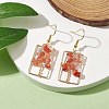 Natural Red Agate Chips Tree Dangle Earrings EJEW-JE05734-06-2