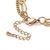 PVD Vacuum Plating 304 Stainless Steel Double Chains Multi Layered Necklace with Knot Charm for Women STAS-E155-14G-4