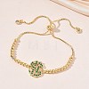 Brass Micro Pave Cubic Zirconia Slider Bracelets KK-H279-14G-01-1