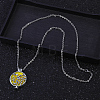 Alloy Heart Flower Hollow Diffuser Locket Pendant Necklaces with Yellow Plush Aromatherapy Pad Inside KF6005-2