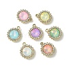 UV Plating Alloy with Mixed Color Glass Rhinestone Pendants FIND-B039-04G-1