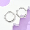 Tarnish Resistant 304 Stainless Steel Huggie Hoop Earrings EJEW-F111B-21mm-P-3