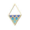 MIYUKI Glass Seed Beaded Rhombus Pendants PALLOY-MZ01175-01-1