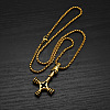 Vintage 304 Stainless Steel Viking Wolf Cross Hammer Pendant Necklaces for Men WG40DB5-02-1