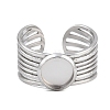 304 Stainless Steel Cuff Ring Components SA-CBA82C8-03A-P-2