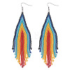 Handmade Glass Seed Beads Tassel Dangle Earrings EN2812-2-1