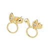 Brass & Crystal Rhinestone Stud Earrings for Women EJEW-G464-04G-05-4