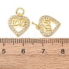Valentine's Day Brass Micro Pave Clear Cubic Zirconia Charms CU-E003-17G-D-3