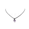 Alloy Witch Hat with Glass Mushroom Pendant Necklace for Women NJEW-JN04255-5