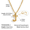 304 Stainless Steel Bamboo Initial Pendant Necklaces for Men Women WM4386-7-1