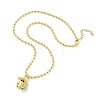 Brass Black Enamel Halloween Ghost Pendant Necklaces NJEW-B135-01A-G-2