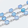 Natural Agate Link Chain Bracelets BJEW-G595-A04-2