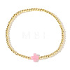Brass Round Beads Stretch Bracelets VH4184-17-1
