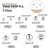 1050Pcs 5 Styles Round 304 & 316 Surgical Stainless Steel Spacer Beads STAS-NB0001-52-3