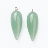 Natural Green Aventurine Pointed Pendants G-F705-01L-P-2