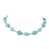 Ocean Dyed Synthetic Turquoise Turtle and Heart Beaded Necklaces for Women NJEW-JN06227-01-3