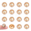20Pcs 1-Hole Flat Round Zinc Alloy Rhinestones Buttons ALRI-NB0001-20F-1