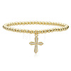Brass Micro Pave Clear Cubic Zirconia Charm Bracelets WG86A15-03-2