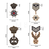 4Pcs 4 Style Eagle & Star & Crown & Cross Dangle Charms Zinc Alloy Badges JEWB-FH0001-15-2