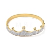 Crystal Rhinestone Crown Hinged Bangle BJEW-M313-03B-G-2