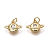 Brass Micro Pave Clear Cubic Zirconia Charms ZIRC-B002-27G-1