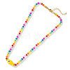 Porcelain Fish Pendant Rainbow Color Glass Beaded Necklaces for Friends and Couples LS-KF3974-1-1
