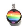 Flat Round 201 Stainless Steel Acrylic Pendants STAS-U036-01P-05-1