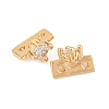 Brass Pave Clear Cubic Zirconia Spacer Bars KK-H538-09G-2