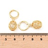 Hollow Oval Brass Clear Cubic Zirconia Leverback Earrings EJEW-H182-04A-G-5