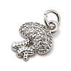 Brass Micro Pave Cubic Zirconia Charms KK-C134-30P-2