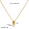 304 Stainless Steel Pave Cubic Zirconia Pendant Necklaces WG0047A-01-1