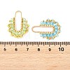 3Pcs 3 Colors Brass & Seed Beaded & Glass Connector Charms PALLOY-MZ01372-3
