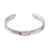Non-Tarnish 304 Stainless Steel Open Cuff Bangles for Women BJEW-U001-03P-2