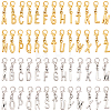 52Pcs 2 Colors Alloy Letter A~Z Pendant Decorations HJEW-BM0001-69-1