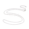 Rhodium Plated 925 Sterling Silver Flat Cable Chain Necklace NJEW-A011-01A-P-2
