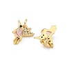 Brass Micro Pave Cubic Zirconia Pendants KK-A291-08G-3