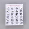 304 Stainless Steel Kitten Stud Earrings EJEW-F227-06P-3
