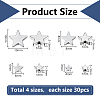 120Pcs 4 Styles Electroplated Synthetic Non-magnetic Hematite Beads Strands G-PH0003-41-2
