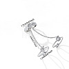 304 Stainless Steel & Crystal Rhinestone Chain Connected Multi Cuff Open Rings WG63793-02-1