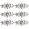 6Pcs Flower Glitter Hotfix Glass Rhinestone DIY-GF0014-62A-1