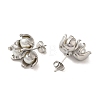 Flower 304 Stainless Steel Stud Earrings EJEW-U003-39P-2