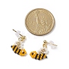 Glass Seed Braided Bees Dangle Stud Earrings EJEW-MZ00011-2