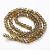 Electroplate Transparent Glass Beads Strands EGLA-A034-T3mm-R04-2