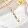 Brass & Natural White Shell Long Tassel Necklaces for Women WGF2BEF-02-1