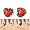 Baking Paint Glass Bumpy Beads Heart LAMP-V001-09B-4