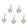 Brass Pave Clear Cubic Zirconia Stud Earring Findings X-KK-N235-041-2