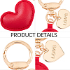 2Pcs Minimalist Leather Heart Earphone Case Keychain Bag Backpack Pendant Car Purse Keyring Charm KEYC-CL0001-60-5