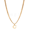 1Pc 304 Stainless Steel Letter Pendant Necklaces NJEW-LP0001-33C-G-1