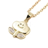 Brass Clear Cubic Zirconia Cable Chain Smiling Face Cloud Flower Pendant Necklaces NJEW-B100-06G-1